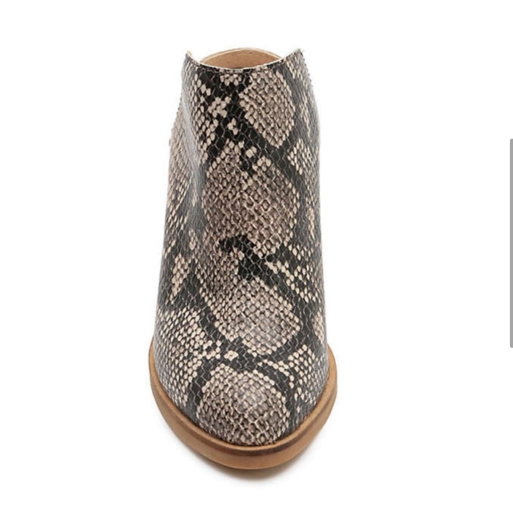 Dolce Vita - women’s Selene‎ Snake embossed heeled Mule shoes gray / tan size 8 - Picture 5 of 13